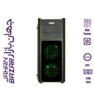 کيس کامپيوتر گرین مدل Z3 CRYSTAL GREEN
