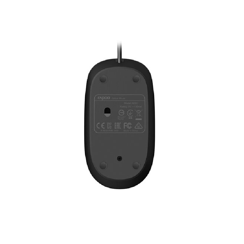 موس با سیم رپو مدل N200 RAPOO BLACK - Image 2