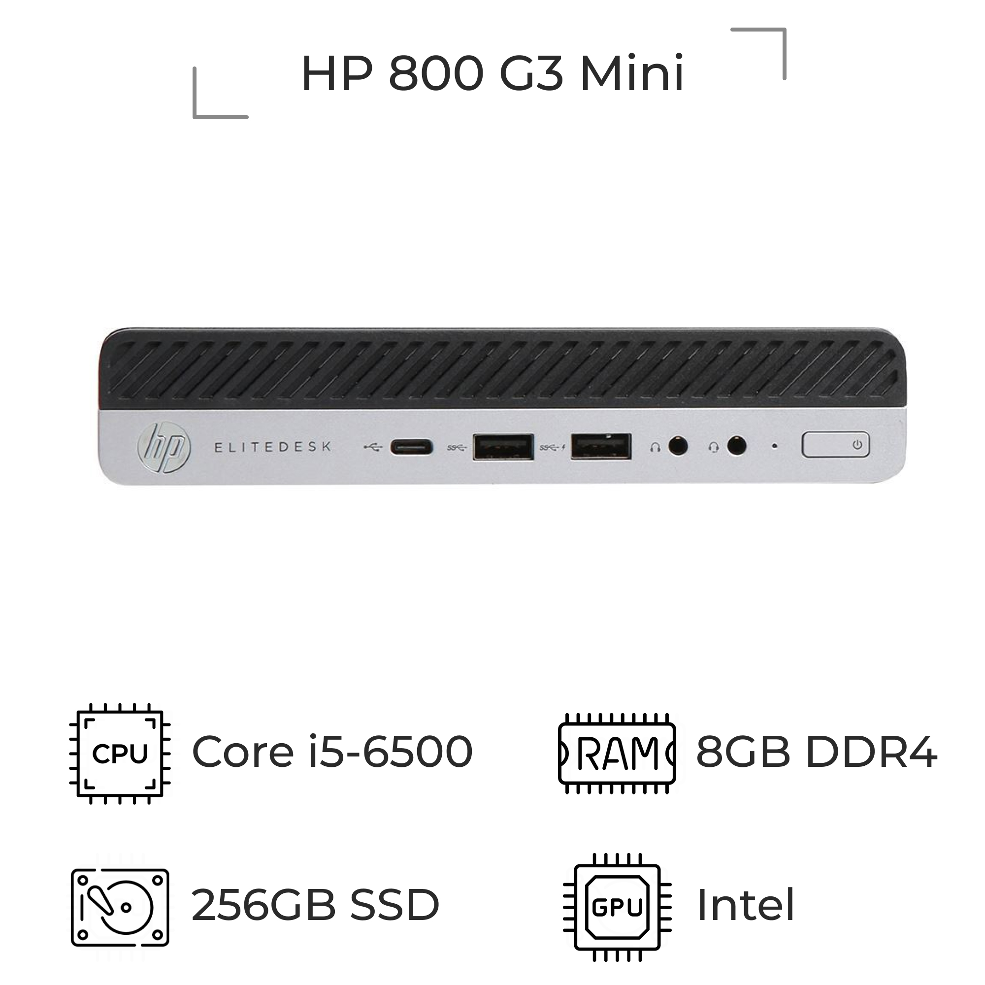 مینی کیس استوک HP EliteDesk 800 G3 Mini پردازنده i5 نسل 6