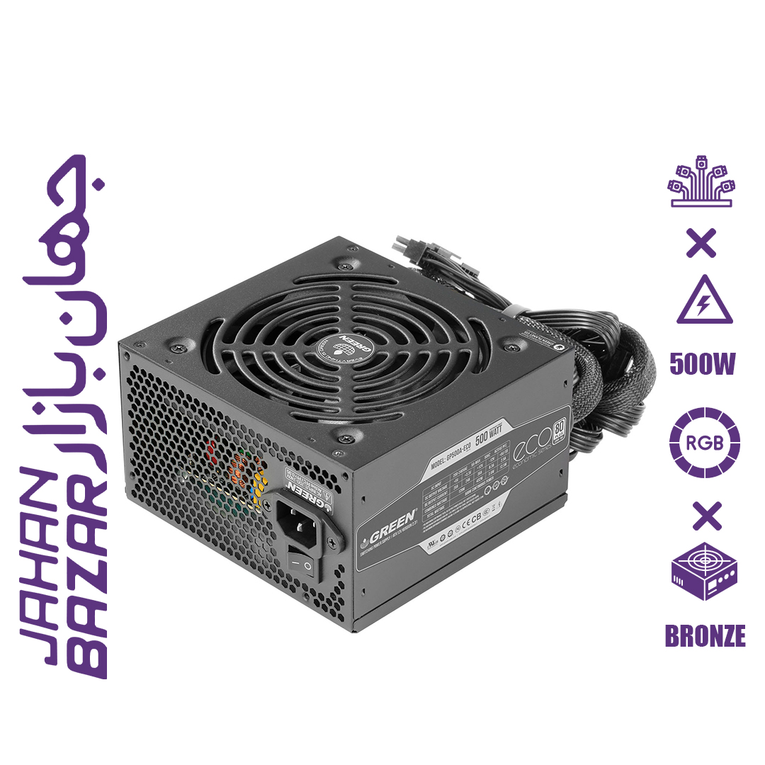پاور 500 وات گرین مدل Green GP500A-ECO Rev3.1