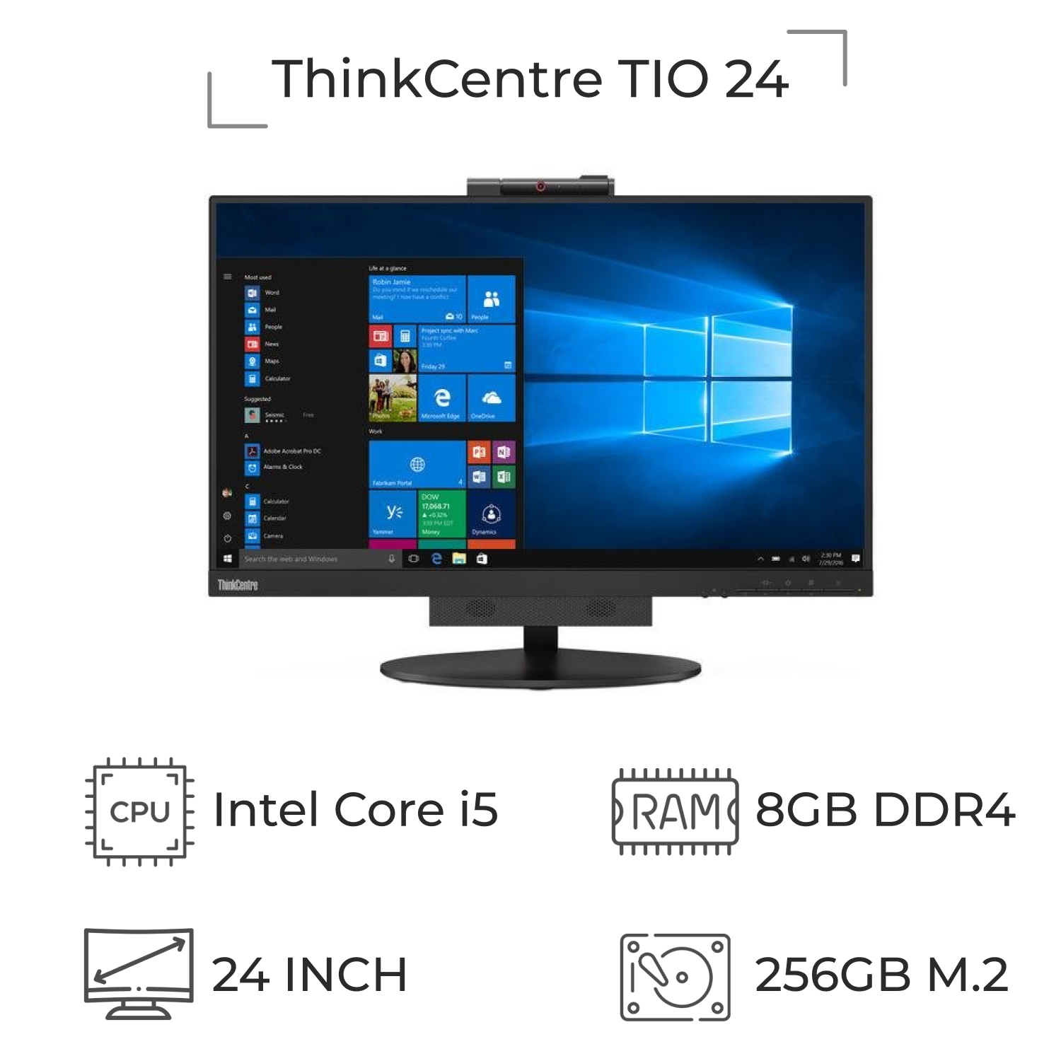آل این وان استوک لنوو ThinkCentre TIO 24 پردازنده i5 نسل 7
