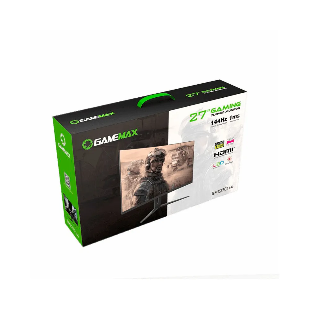 مانیتور گیمینگ 27 اینچ خمیده گیم مکس GameMax GMX27C144 Black - Image 9
