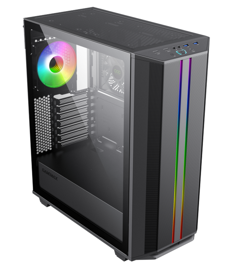 کیس گیمینگ گیم مکس GameMax Precision Black - Image 2
