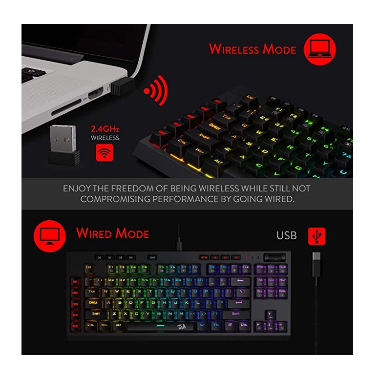 کیبورد بی سیم مکانیکال گیمینگ ردراگون K596 VISHNU RGB - Image 4