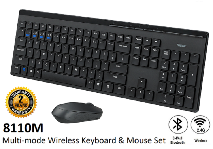 موس و کیبورد بی سیم رپو Rapoo 8110M RF/BT Wireless Mouse &Keyboard - Image 2