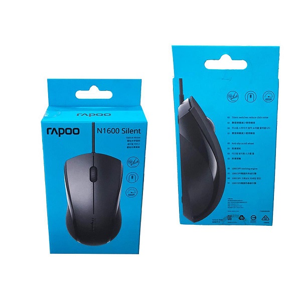 موس رپو مدل Rapoo N1600 Silent USB Wired Mouse - Image 5