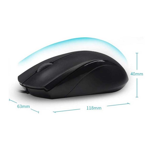 موس رپو مدل Rapoo N1600 Silent USB Wired Mouse - Image 2