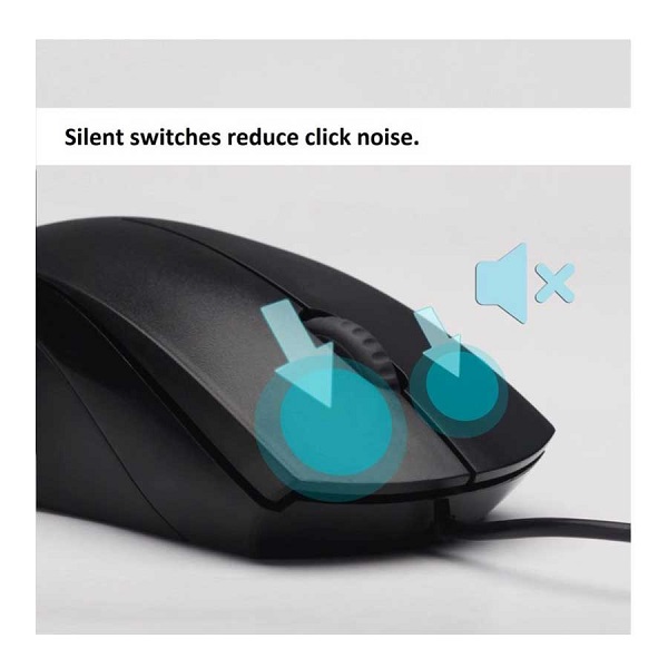 موس رپو مدل Rapoo N1600 Silent USB Wired Mouse - Image 6