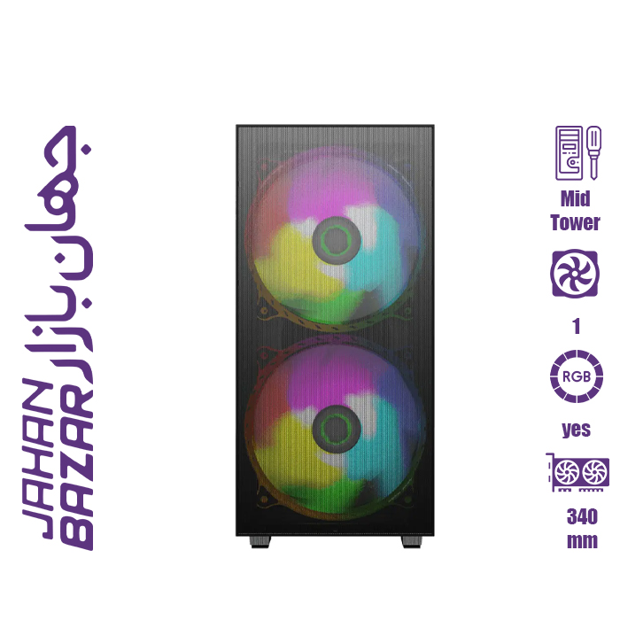 کیس گیمینگ گیم مکس GAMEMAX Aero رنگ مشکی