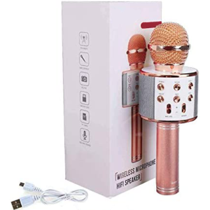 میکروفون شارژی بلوتوثی رنگ مسی مدل WS-858