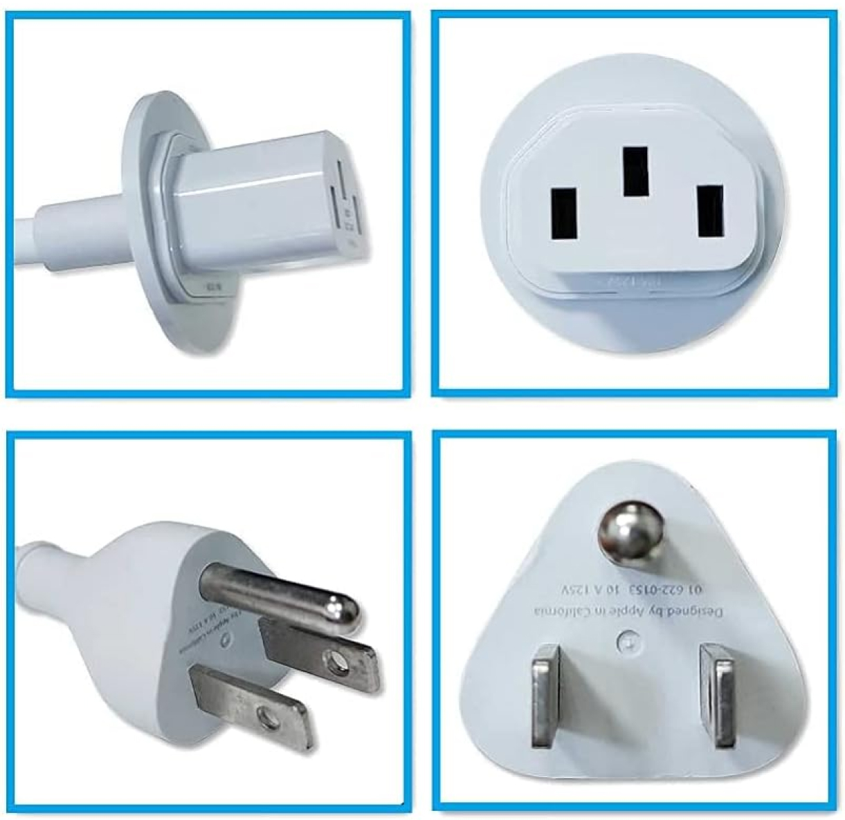 کابل برق کامپیوتر اصلی آی مک اپل (رنگ سفید) 10 آمپر+ تبدیل برق 3 به 2 - Image 3