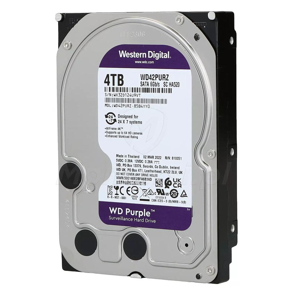 هارد دیسک ایترنال وسترن دیجیتال WD Purple 4TB ظرفیت 4 ترابایت گارانتی شرکتی
