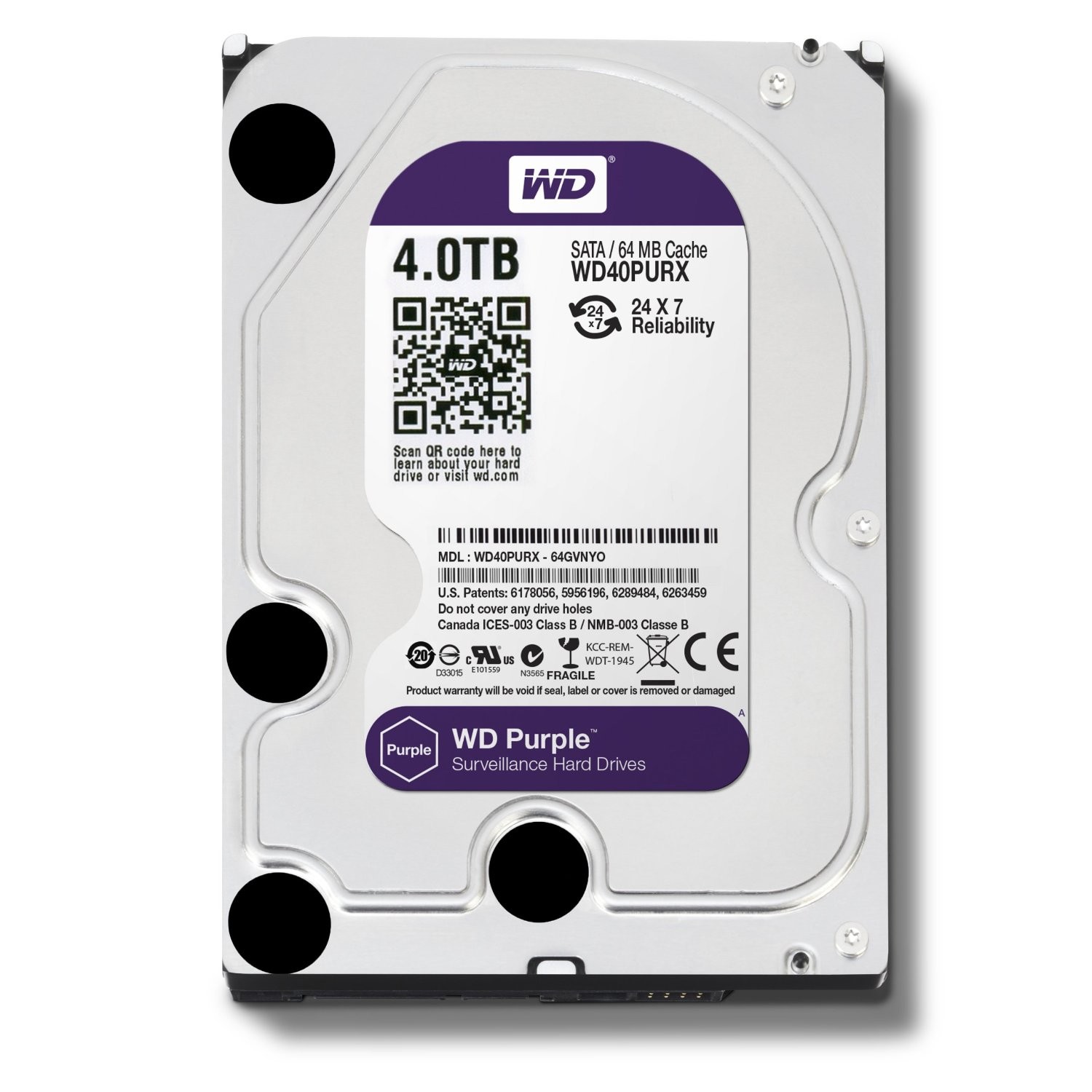 هارد دیسک ایترنال وسترن دیجیتال WD Purple 4TB ظرفیت 4 ترابایت گارانتی شرکتی