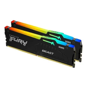 رم کامپیوتر کینگستون مدل Kingston Fury Beast RGB 32GB (2x16GB) 5200MHz CL40 DDR5 Dual