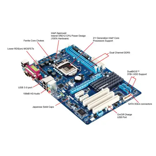 مادربرد استوک گیگابایت GIGABYTE GA-P61-USB3