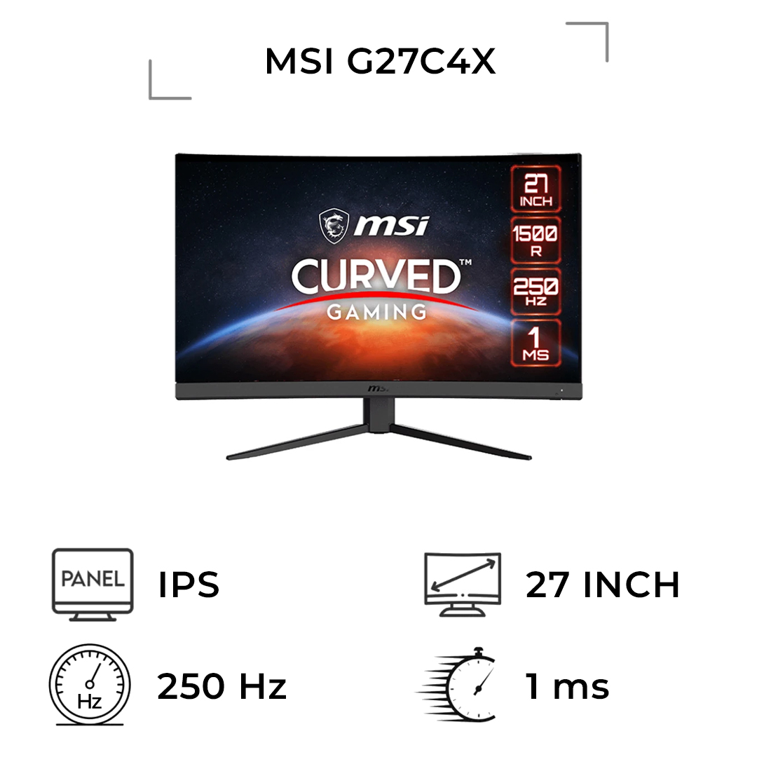 مانیتور گیمینگ ام اس آی سایز 27 اینچ مدل MSI G27C4X