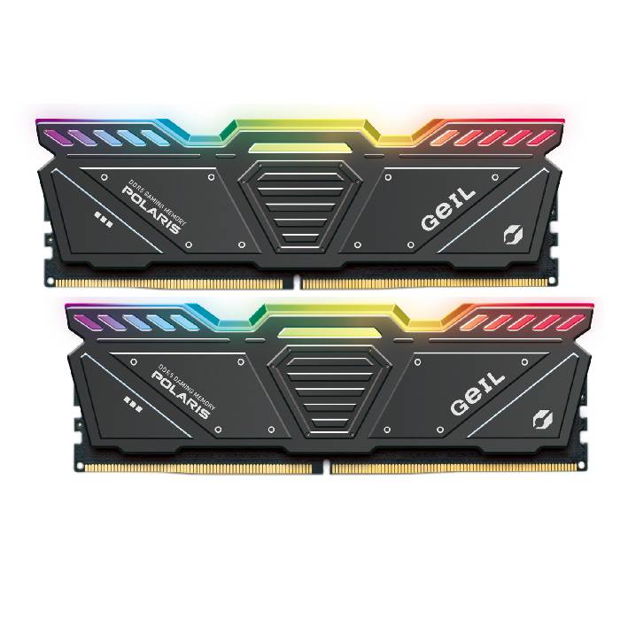 رم کامپیوتر گیل Geil Polaris RGB DDR5 64GB Dual 6000MHz CL38 - Titanium Gray