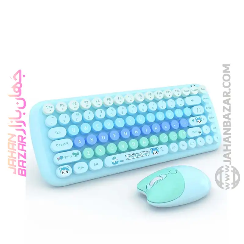 کیبورد و ماوس بی سیم مافی مدل candy fashion multicolor - Image 8