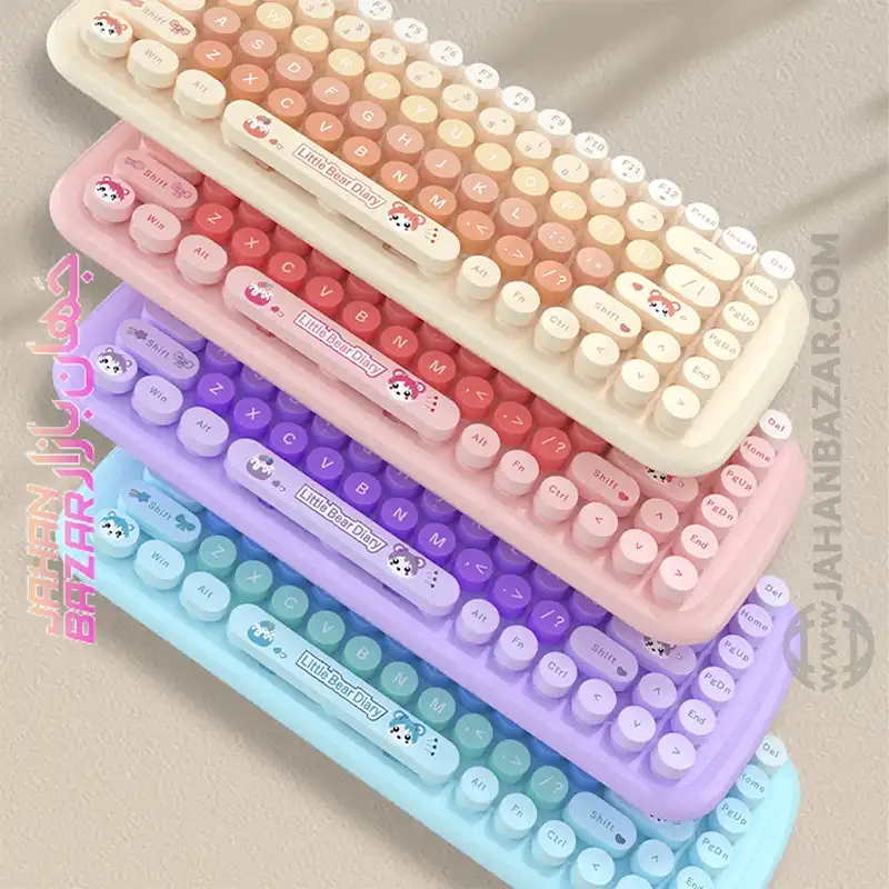 کیبورد و ماوس بی سیم مافی مدل candy fashion multicolor - Image 3
