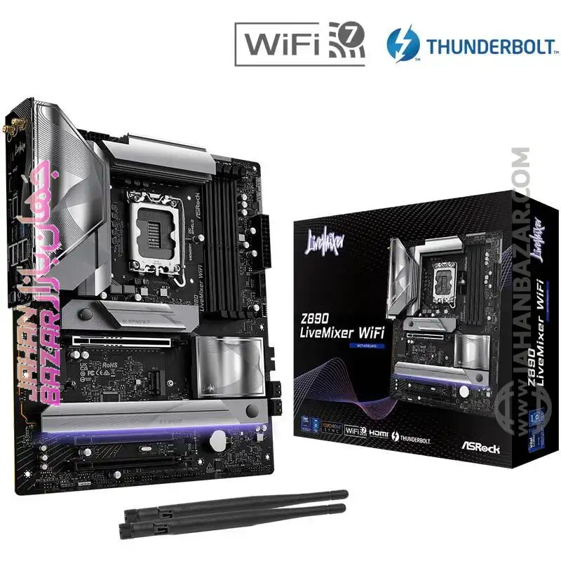 مادربرد وایفای ASRock ازراک DDR5 مدل Z890 LiveMixer - Image 2