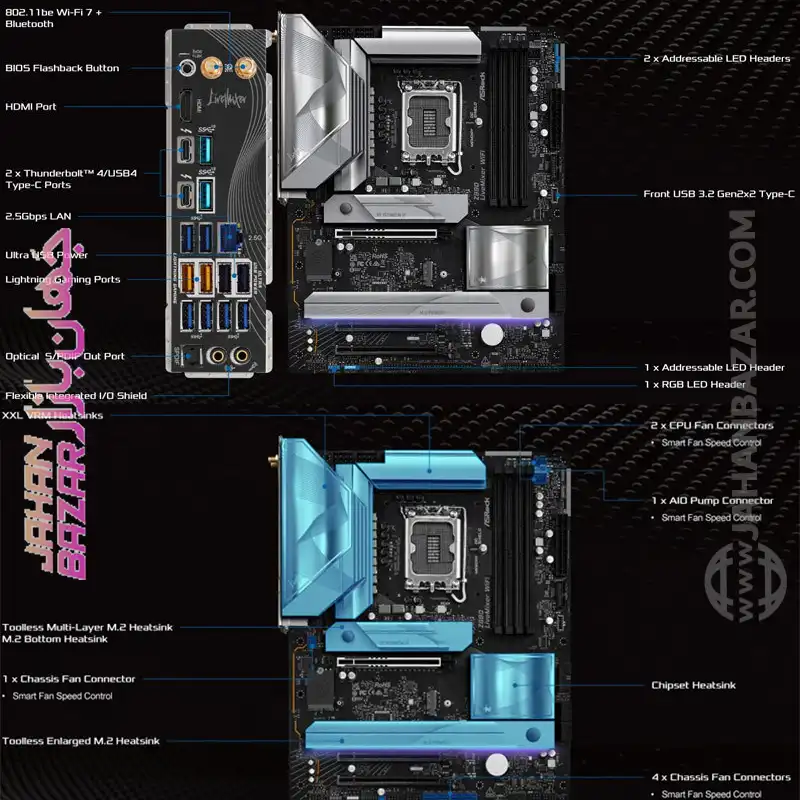 مادربرد وایفای ASRock ازراک DDR5 مدل Z890 LiveMixer - Image 5
