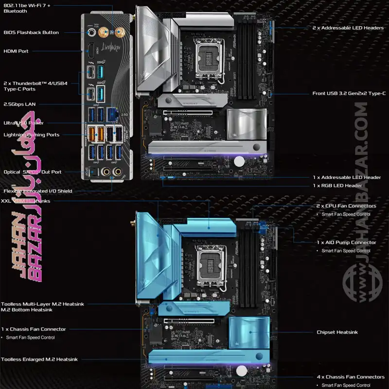 مادربرد وایفای ASRock ازراک DDR5 مدل Z890 LiveMixer - Image 3