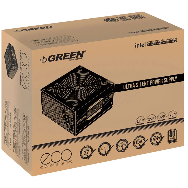 منبع تغذیه استوک کامپیوتر گرین مدل POWER 400W ECO GREEN - Image 4
