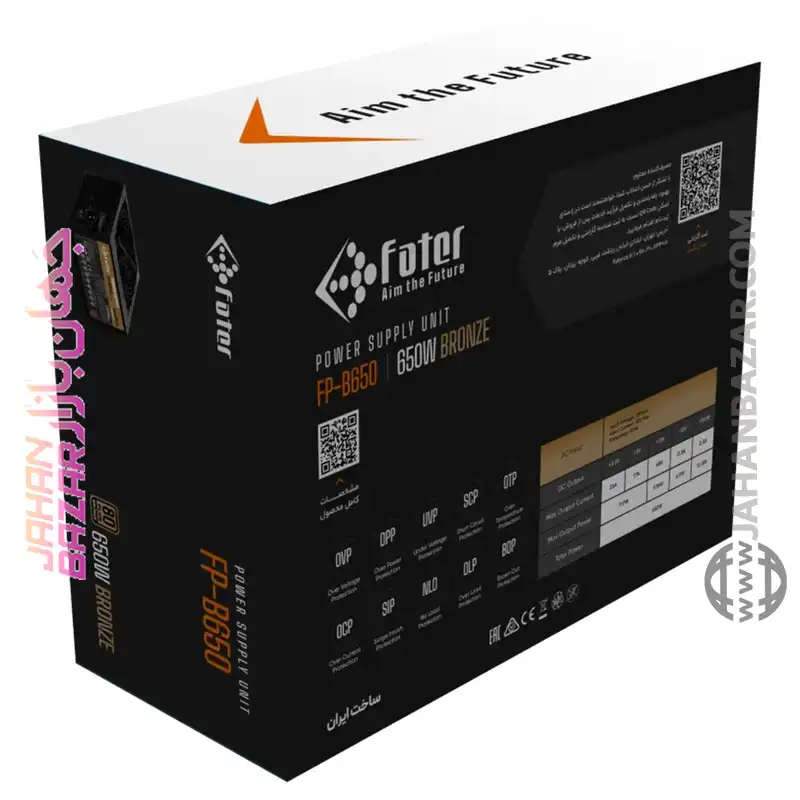 منبع تغذیه 650 وات فاطر Fater مدل FP-B650 80+ Bronze - Image 4