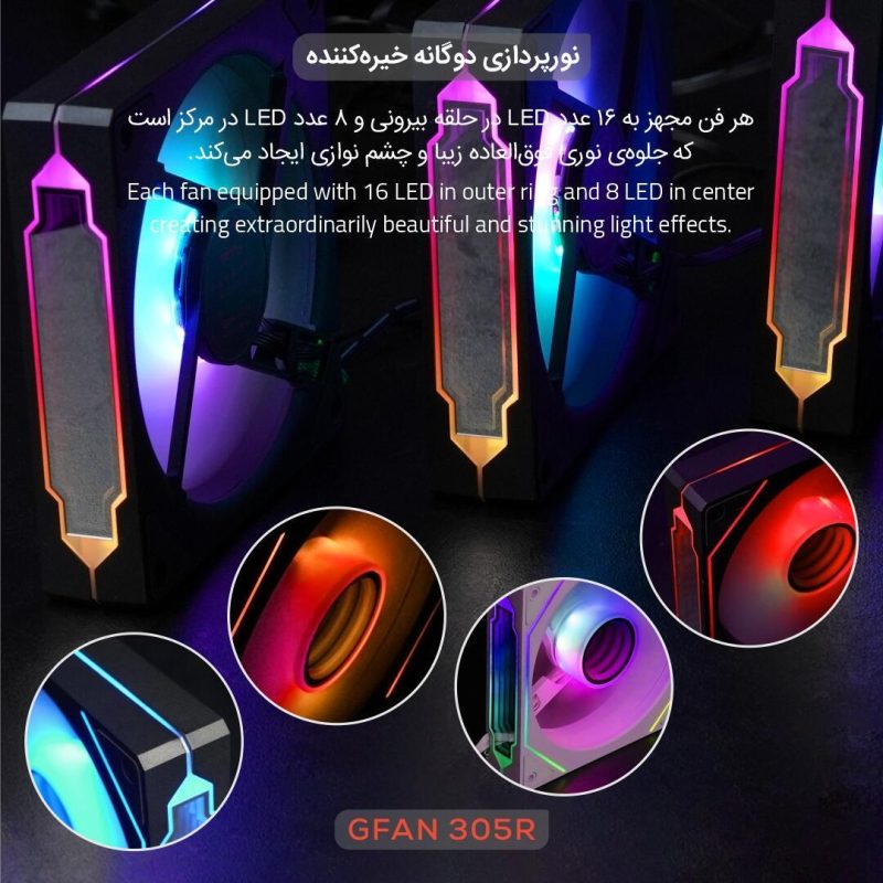 فن کیس گیمینگ تسکو پکیج سه عددی مدل Skadi Lux GFan 305R - Image 8