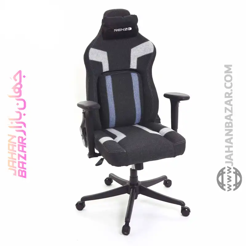 صندلی گیمینگ Renzo رنزو رویال مدل Dynamic FABRIC Blue - Image 5