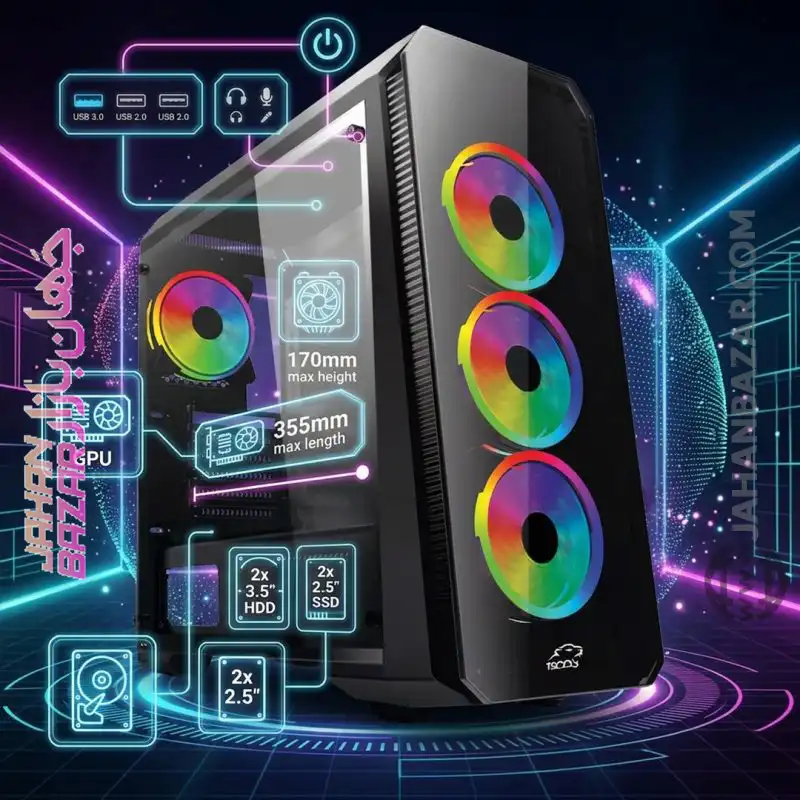 کیس گیمینگ تسکو TSCO مدل GC 4490 - Image 3